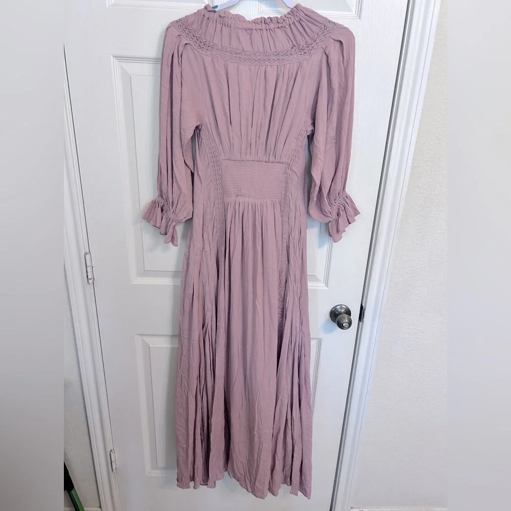 NWOT Free People, Magdalia Maxi, XS in Pale Mauve